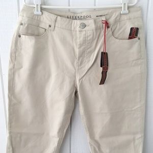 Liverpool Jeans - cream crop pants - size 16, NWT